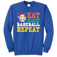 Funny Eat Sleep Baseball Repeat Christmas Snowflakes Xmas Cool Gift Sweatshirt