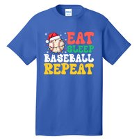 Funny Eat Sleep Baseball Repeat Christmas Snowflakes Xmas Cool Gift Tall T-Shirt