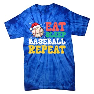 Funny Eat Sleep Baseball Repeat Christmas Snowflakes Xmas Cool Gift Tie-Dye T-Shirt