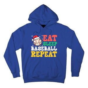 Funny Eat Sleep Baseball Repeat Christmas Snowflakes Xmas Cool Gift Tall Hoodie