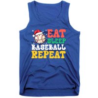 Funny Eat Sleep Baseball Repeat Christmas Snowflakes Xmas Cool Gift Tank Top