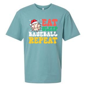 Funny Eat Sleep Baseball Repeat Christmas Snowflakes Xmas Cool Gift Sueded Cloud Jersey T-Shirt