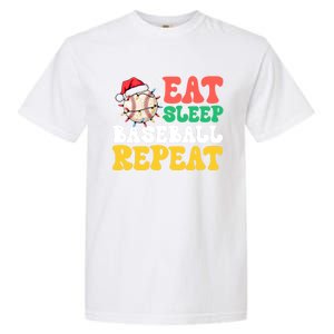 Funny Eat Sleep Baseball Repeat Christmas Snowflakes Xmas Cool Gift Garment-Dyed Heavyweight T-Shirt