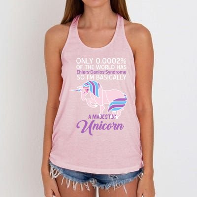 Funny Ehlersdanlos Syndrome Awareness Unicorn Lover Humor Gift Women's Knotted Racerback Tank