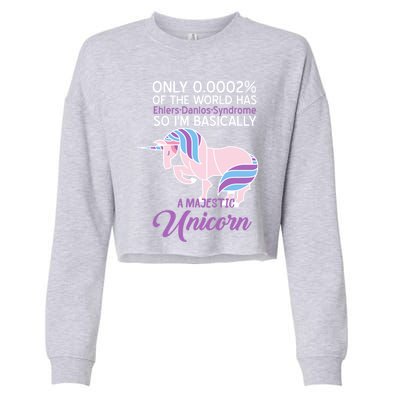 Funny Ehlersdanlos Syndrome Awareness Unicorn Lover Humor Gift Cropped Pullover Crew