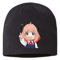 Funny Emotion Smile Heh. A Cute Girl For Family Holidays Sustainable Beanie