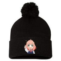 Funny Emotion Smile Heh. A Cute Girl For Family Holidays Pom Pom 12in Knit Beanie