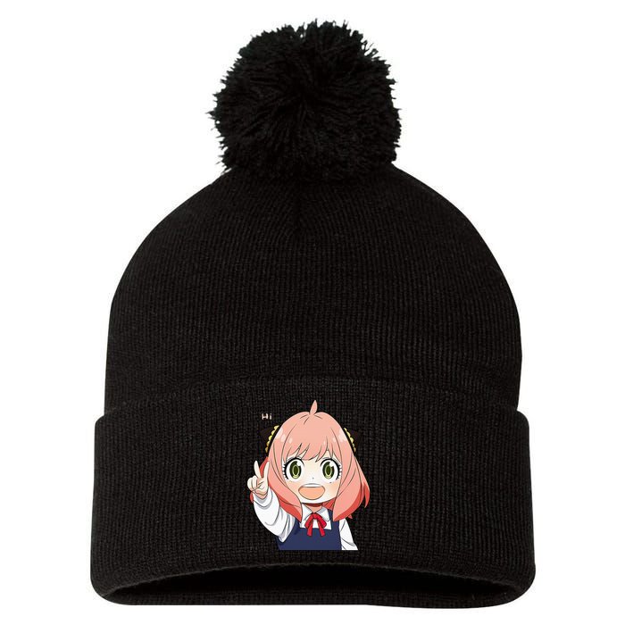 Funny Emotion Smile Heh. A Cute Girl For Family Holidays Pom Pom 12in Knit Beanie