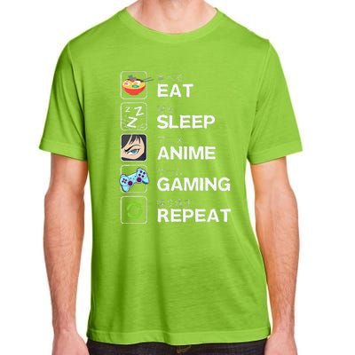 Funny Eat Sleep Anime Gaming Repeat Kawaii Otaku Gamer Anime Manga Adult ChromaSoft Performance T-Shirt