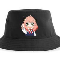 Funny Emotion Smile Heh. A Cute Girl For Family Holidays Sustainable Bucket Hat