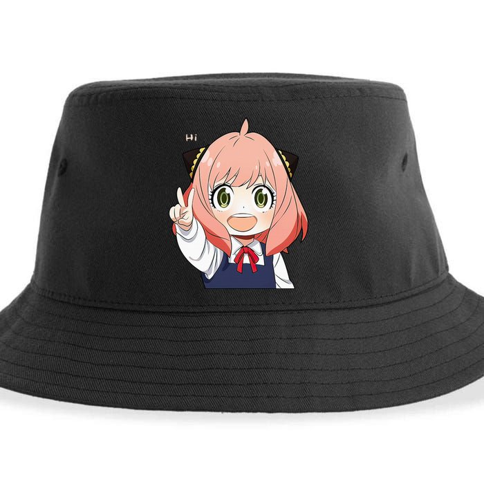 Funny Emotion Smile Heh. A Cute Girl For Family Holidays Sustainable Bucket Hat