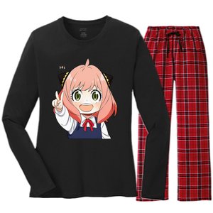 Funny Emotion Smile Heh. A Cute Girl For Family Holidays Women's Long Sleeve Flannel Pajama Set 