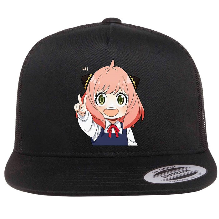 Funny Emotion Smile Heh. A Cute Girl For Family Holidays Flat Bill Trucker Hat