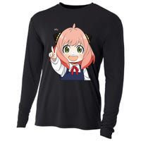 Funny Emotion Smile Heh. A Cute Girl For Family Holidays Cooling Performance Long Sleeve Crew