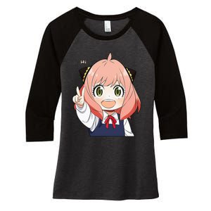 Funny Emotion Smile Heh. A Cute Girl For Family Holidays Women's Tri-Blend 3/4-Sleeve Raglan Shirt