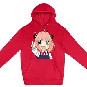 Funny Emotion Smile Heh. A Cute Girl For Family Holidays Premium Pullover Hoodie