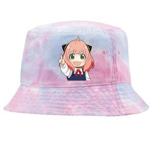 Funny Emotion Smile Heh. A Cute Girl For Family Holidays Tie-Dyed Bucket Hat