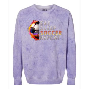 Funny Eat Sleep Soccer Repeat Soccer Player Colorblast Crewneck Sweatshirt