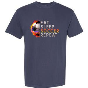 Funny Eat Sleep Soccer Repeat Soccer Player Garment-Dyed Heavyweight T-Shirt