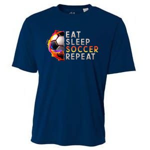 Funny Eat Sleep Soccer Repeat Soccer Player Cooling Performance Crew T-Shirt