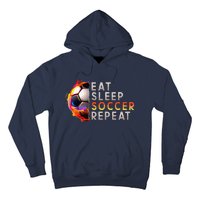 Funny Eat Sleep Soccer Repeat Soccer Player Hoodie