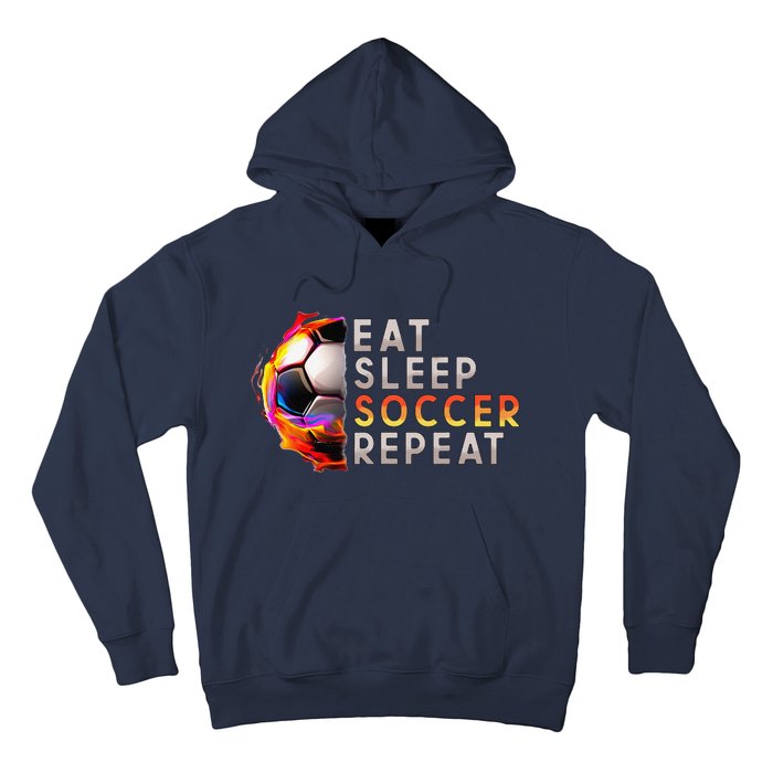 Funny Eat Sleep Soccer Repeat Soccer Player Hoodie