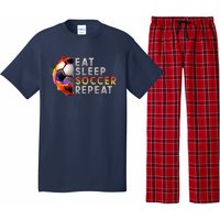 Funny Eat Sleep Soccer Repeat Soccer Player Pajama Set