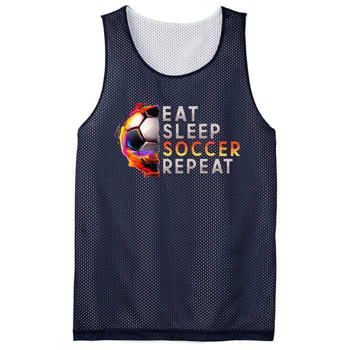 Funny Eat Sleep Soccer Repeat Soccer Player Mesh Reversible Basketball Jersey Tank