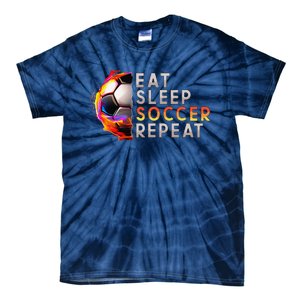 Funny Eat Sleep Soccer Repeat Soccer Player Tie-Dye T-Shirt