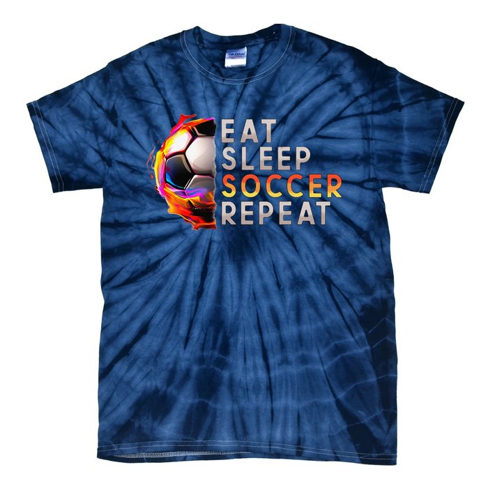 Funny Eat Sleep Soccer Repeat Soccer Player Tie-Dye T-Shirt