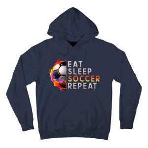 Funny Eat Sleep Soccer Repeat Soccer Player Tall Hoodie