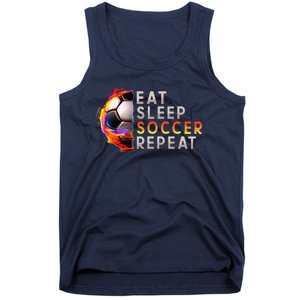 Funny Eat Sleep Soccer Repeat Soccer Player Tank Top