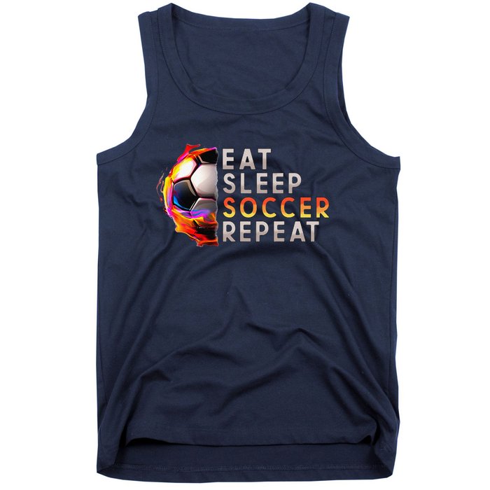 Funny Eat Sleep Soccer Repeat Soccer Player Tank Top