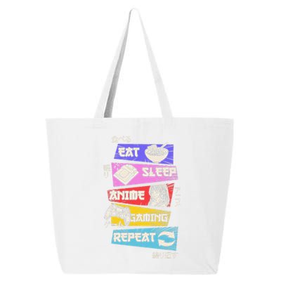 Funny Eat Sleep Anime Gaming Repeat Otaku Gamer Japanese Anime 25L Jumbo Tote