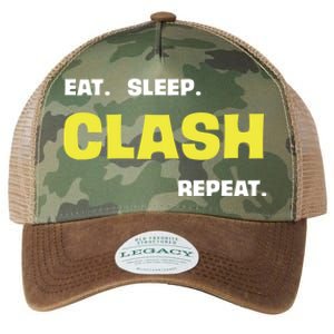 Funny Eat Sleep Clash Repeat Gaming Cute Gift Legacy Tie Dye Trucker Hat