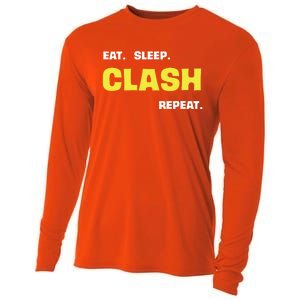 Funny Eat Sleep Clash Repeat Gaming Cute Gift Cooling Performance Long Sleeve Crew