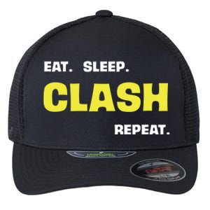 Funny Eat Sleep Clash Repeat Gaming Cute Gift Flexfit Unipanel Trucker Cap