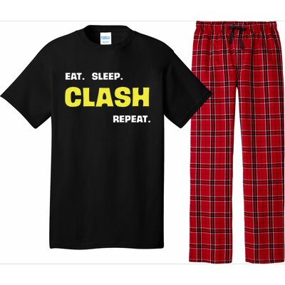 Funny Eat Sleep Clash Repeat Gaming Cute Gift Pajama Set