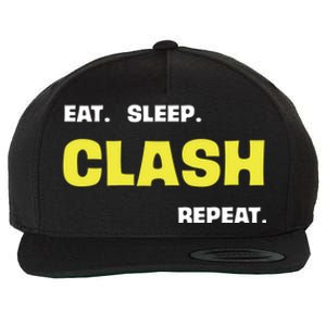 Funny Eat Sleep Clash Repeat Gaming Cute Gift Wool Snapback Cap