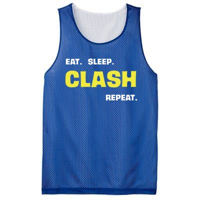 Funny Eat Sleep Clash Repeat Gaming Cute Gift Mesh Reversible Basketball Jersey Tank