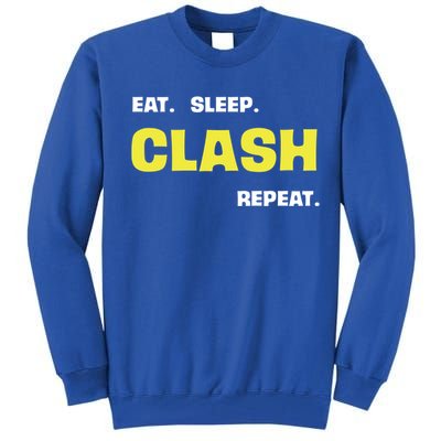 Funny Eat Sleep Clash Repeat Gaming Cute Gift Tall Sweatshirt