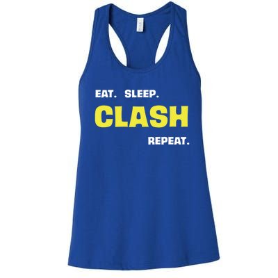 Funny Eat Sleep Clash Repeat Gaming Cute Gift Women's Racerback Tank