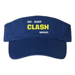 Funny Eat Sleep Clash Repeat Gaming Cute Gift Valucap Bio-Washed Visor