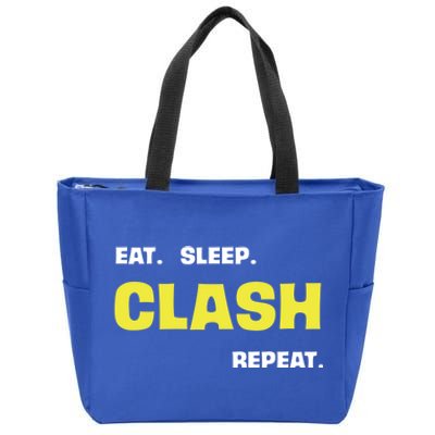 Funny Eat Sleep Clash Repeat Gaming Cute Gift Zip Tote Bag