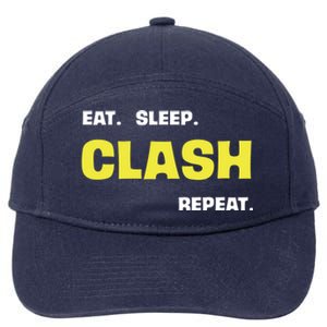 Funny Eat Sleep Clash Repeat Gaming Cute Gift 7-Panel Snapback Hat