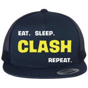 Funny Eat Sleep Clash Repeat Gaming Cute Gift Flat Bill Trucker Hat