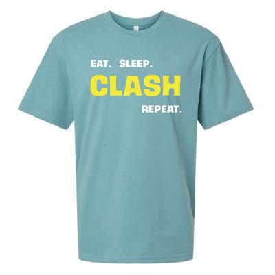 Funny Eat Sleep Clash Repeat Gaming Cute Gift Sueded Cloud Jersey T-Shirt