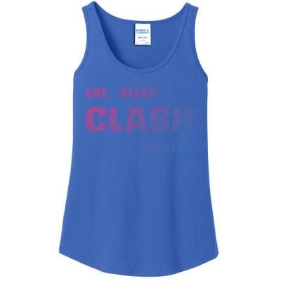 Funny Eat Sleep Clash Repeat Gaming Cool Gift Ladies Essential Tank