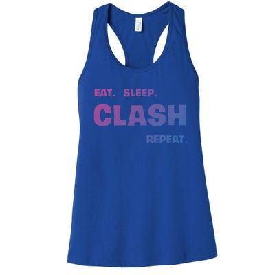 Funny Eat Sleep Clash Repeat Gaming Cool Gift Women's Racerback Tank