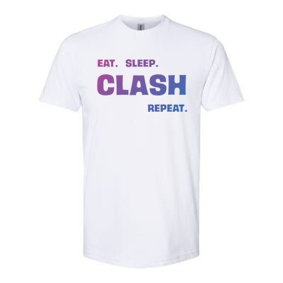 Funny Eat Sleep Clash Repeat Gaming Cool Gift Softstyle CVC T-Shirt